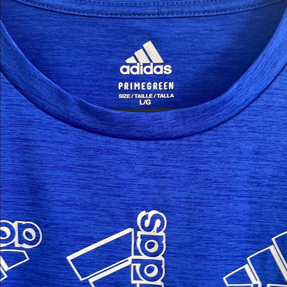 Adidas Blue boys Graphic T-Shirt - Picture 2 of 4